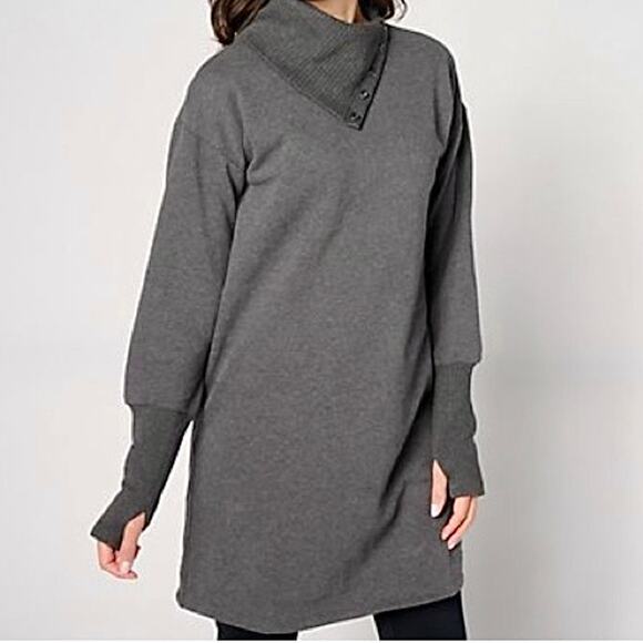 Studio Park x Shawn Killinger Womens Gray Pullover Sweatshirt Dress Size LP - Picture 1 of 12